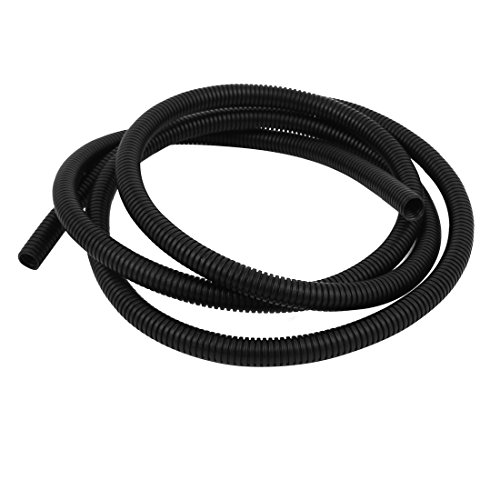 Aexit Tubo de manguera de tubo de conducto corrugado flexible de plástico negro de 13 mm x 10 mm (model: Z1558VIX-8630AE) de largo 2M