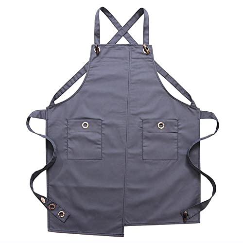 KUKUALE Delantales para Mujer Hombre con Bolsillos Delantal para el hogar Denim Barista Leche Tea Shop Hombres y…