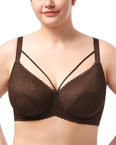 Image of HSIA Minimizer Bras for Women Full Coverage, Unlined Lace Sexy Plus Size Underwire Bra for Large Breasts