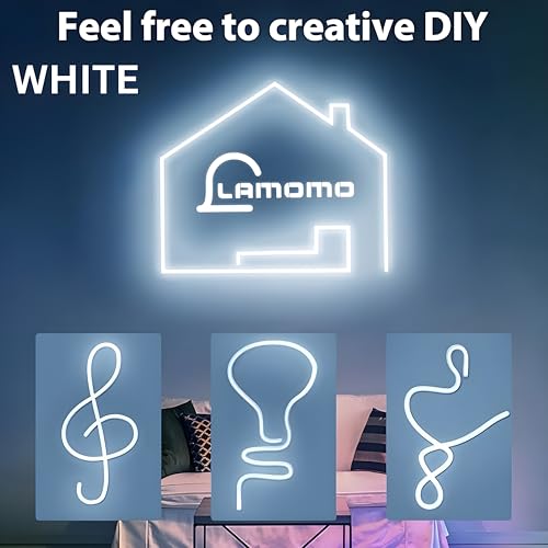 Image of HEADLY 5-Metre White Neon Light Strip with 600 LEDs and 12V Adapter - Ideal for Wall Decorations,Parties Celebrations,Bars and Custom Neon Displays (Pack of 1)