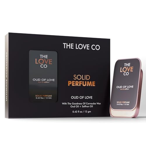 THE LOVE CO. Solid Perfume for Men & Women | Long-Lasting Floral Fragrance Balm | Alcohol-Free, Travel-Friendly, Pocket Perfume Stick | Luxury Scent - 12gm (Oud of Love)