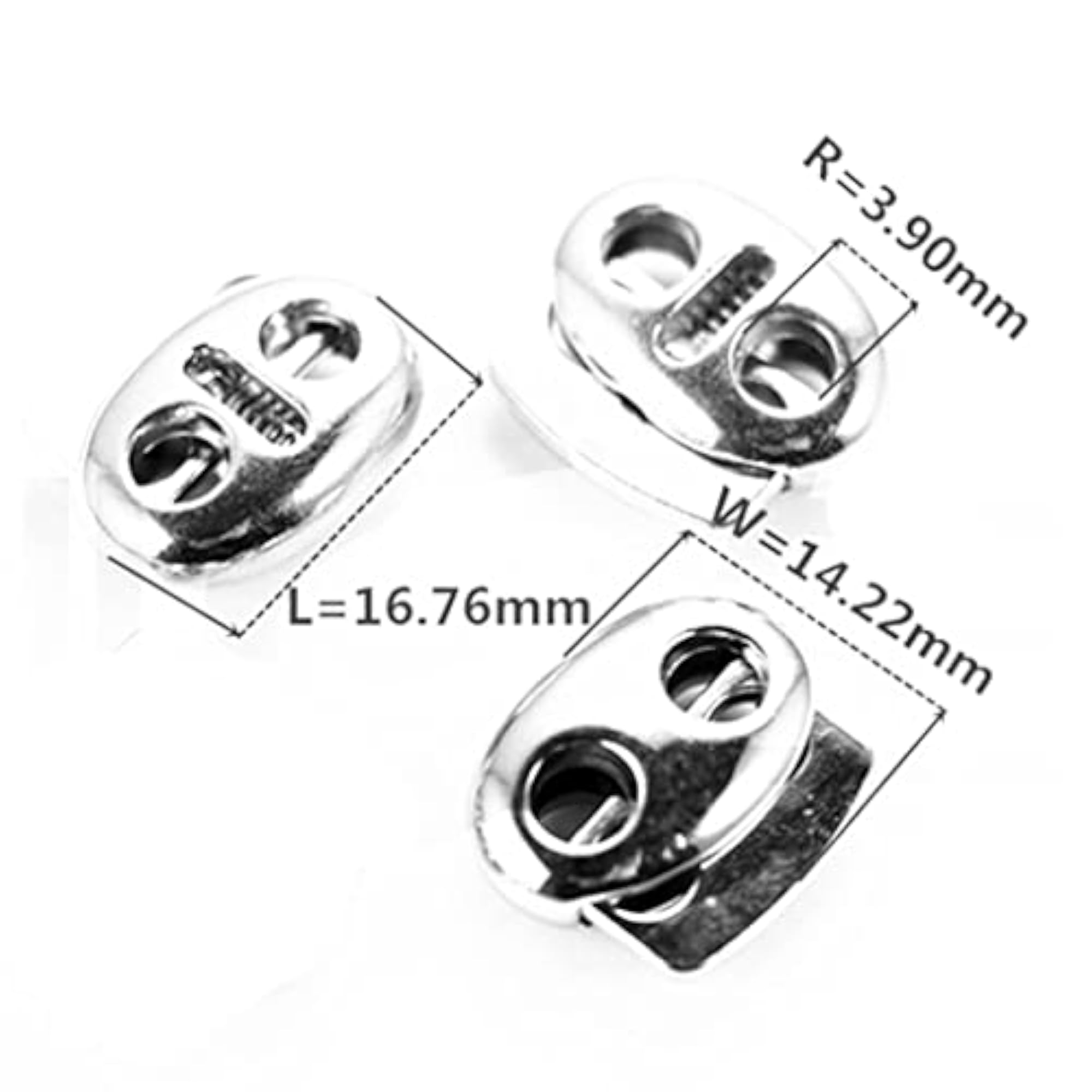 3x10 Pieces Metal Oval Bean String Cord Locks, Toggle Spring Clasp