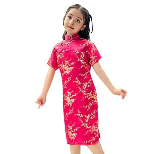 Schokolade Adventskalender Qipao Baby Mädchen Neujahr Kleidung Floral Kurzarm Cheongsam Kinder Geburtstag Party Outfits Vier Schwestern (6-12 Months)