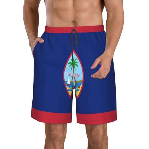 CUTEDWARF Flag of Guam Men's Swim Trunks Beach Swimwear Beach Shorts Summer Board Shorts3