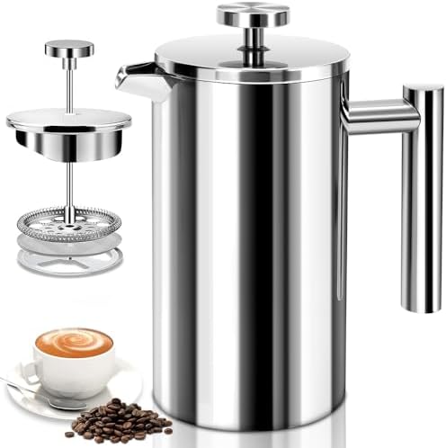 800 ml Prensa Francesa, Aço Inox 304,Cafeteira Italiana, Prensa F...