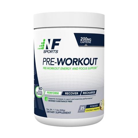 NF Sports Pre-Workout - Supports Energy, Cognitive Function, Strength, and Muscular Endurance to Optimize Workouts - Coconut-Pineapple Flavor - 100% Satisfaction Guaranteed - 25 Servings