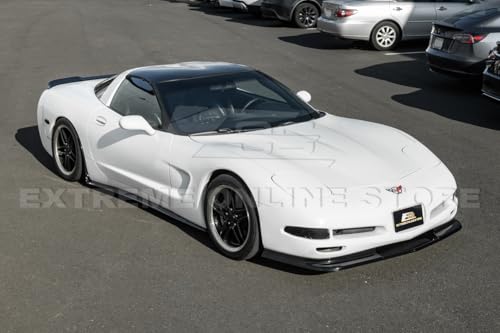 Replacement For 1997-2004 Chevrolet Corvette C5 ALL Models | Performance Style Front Bumper Vented Lower Lip Splitter (ABS Plastic - Painted Glossy Black) - Image 6