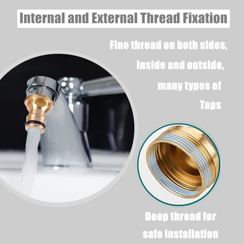 Wasserhahn Adapter,Küchenarmatur Schlauchverbinder & Ende Schnellverbinder, Küchenspüle zu Außenschlauch, Rohrverschraubung,Gartenschlauch Anschluss, für Standard Innengewinde Hahn