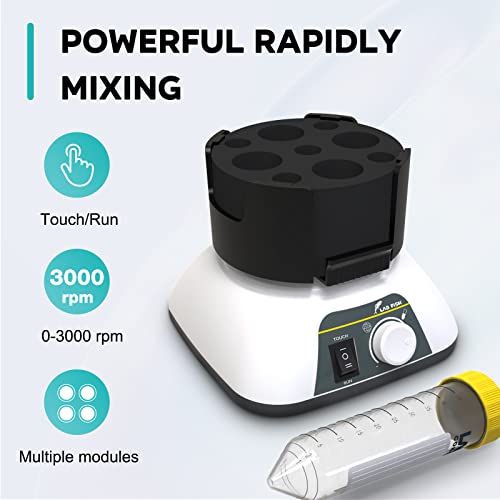 Labfish Multifunctional Vortex Mixer 2 Touch & Continuous Modes Adjustable Speed 0-3000 Rpm Lab Vortex Shaker Mixing For Test Tubes,Acrylic Paints,Tattoo Ink Nail Polish And Eyelash Adhesives #TOP1