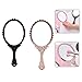 Produktbild Schneespitze 2 Stück Kosmetikspiegel Handspiegel,Tischspiegel,Friseurspiegel Schminkspiegel Vintage Kosmetikspiegel Roségold Schwarz für Damen Frauen und Mädchen