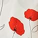 My Jolie Home 63-Inch Round Tablecloth Ivory White Red Poppy Flower, Holidays, Christmas Stain Resistant, Washable, Liquid Spills Bead up, Seats 6 to 8 People (Other Size: 60x80, 60x95, 60x120)