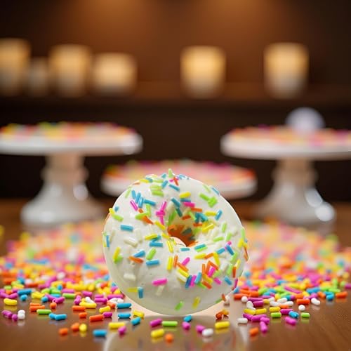 Htppzjr 1Pc Fake Donuts,6.2cm/2.4in Realistic Artificial Donuts Model Cake Model Food Shape Squeeze Toy Photography Props Party Decoration(White)