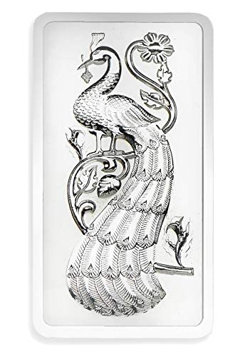 250 Grams Fine Silver 999 Precious 4D Peacock Bar BIS Hallmarked with wooden box packing