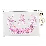 Makeup Bag Letters Zipper Pouch Travel Accessories Cosmetic Organizer (A)