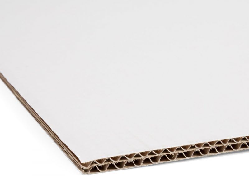 5 Stck Zuschnitte stabile 3mm Doppel Wellpappe mit beidseitig weissem Deckblatt 60x90 cm