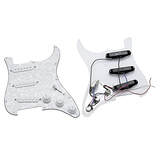 TPfocus 2 unids Pickup Panel St 4 capas espesado placa de celuloide papel de aluminio puro Pastillas ajustables Accesorios guitarra eléctrica blanco perla Cover
