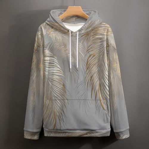 Sweat à capuche imprimé 3D feuilles palmier luxueuses mode
