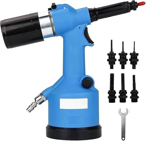 Kit de herramientas de tuerca remache neumática de alta resistencia, pistola remachadora automática con 6 boquillas, tensión de trabajo de 19,1 kN para un fácil remachado