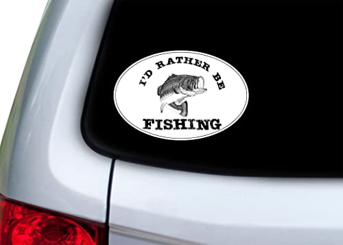 I'd Rather Be Fishing Funny Sticker Decal Fishing Bumper Sticker Fish Auto Decal Car Truck Boat Rv Real Life Rod Tackle Box #TOP2