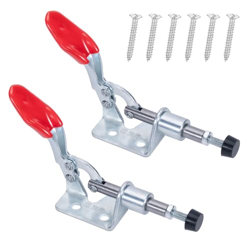 Sajosolid Heavy-Duty Push-Pull Quick-Release Toggle Clamps 301A Push Clamp with 99 Lbs Holding Capacity Toggle Clamps Woodworking for Machine Operation Welding Pocket Hole Jigs 2-Pack
