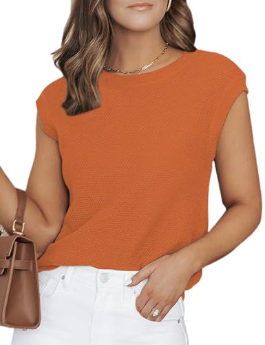 Image of CiCiBird Women Summer Cap Sleeve Sweaters Knit Crew Neck Pullover Tank Tops 2025 Casual Trendy Shirt