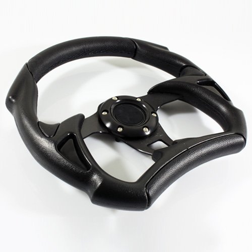 320mm F1 Style PVC Leather Black/Black Aftermarket Racing Steering Wheel