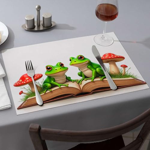 Sets de table jaunes lavables pour protéger et décorer une table rustique - 2