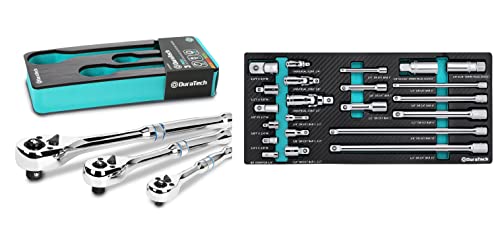 Juego de carraca DURATECH 3 piezas con 22 accesorios miniatura 1