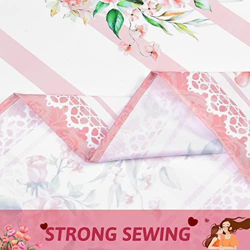 Aspmiz Mother's Day Tablecloth, Floral Love Table Cloth, Flower Tablecloths For Mom Girlfriend, Waterproof Tablecloth For Mom Valentine's Day Gifts Dinner Party Decoration, Pink, Square 55 X 55 Inch #TOP5