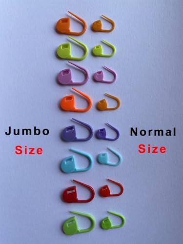 Image of 90 Pieces - Standard & Jumbo Locking Stitch Markers Crochet Knitting Markers Set- Stitch Pins, Plastic Safety Pins, Row Stitch Counter for Clips Yarn