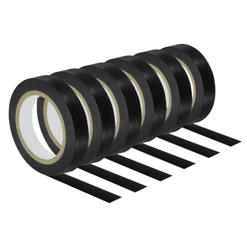 PATIKIL 32.8Ft Grip Finishing Tape, 6 Pack PVC Racquet Finishing Tapes Racket Accessories Sticky Seal for Tennis Badminton, Black