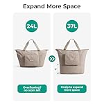 BAGSMART Foldable Travel Bag, 37L Duffle Bag for Travel, Expendable Carry on Weekender Duffel, Lightweight Personal Item Bag, Camel - Image 5