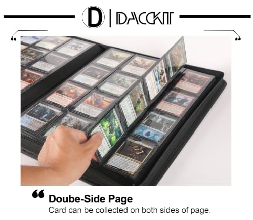 Image of D DACCKIT Card Binder 16 Pocket - Fits 1600 Cards,4X4 Ringless Card Album with Sleeves for Trading Cards & Sports Cards(Model C,Rose Red)
