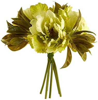 Factory Direct Craft Sage Green Artificial Parrot Tulip Bouquet - Faux Spring Silk Tulips Flower Bush for Home Decor and Floral Arrangements (Size - 10" H)