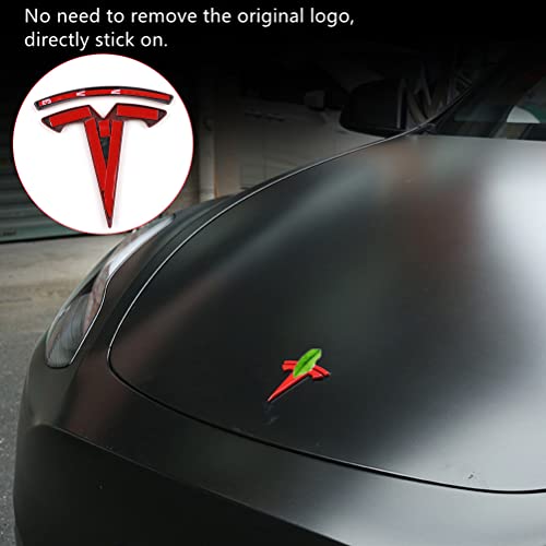 3Pcs Abs Glossy Red Style Steering Wheel/Front Trunk/Rear Trunk Logo Sticker Cover Emblem Badge Decals Compatible With 2017-2023 M3 Accessories #TOP4