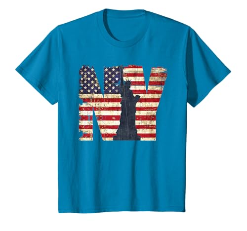 Vintage New York City with USA Flag Tee Shirt, New York City T-Shirt