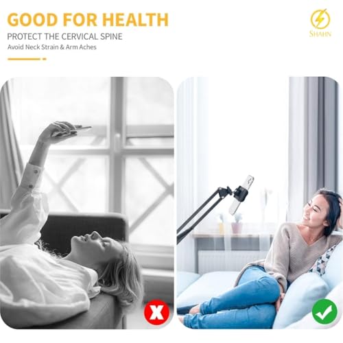 Image of Shahn Tablet & Phone Holder, 360 Adjustable Extending iPad Holder Stand for Bed Long Arm Phone Mount for Desk Compatible with for Tablet /iPad /iPhone /Smartphone (4.7 inch-11 inch Devices)
