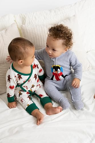 Image of monica + andy Kimono Tie Long Sleeve One Piece, 100% Organic Baby Clothes for Girls & Boys, Preemie, Newborn & Infant