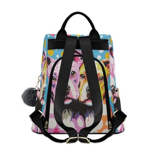 Image of ALAZA Cute Polka Dots Pitbull Dogs Trips Hiking Camping Rucksack Pack for Women