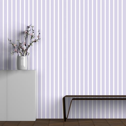 Image of DWELLSINDIA Purple Vertical Striped Wallpaper for Wall Decor | Self Adhesive Peel & Stick, Thick Textured Premium Paper | Waterproof, Scratch Resistant Laminated | Bedroom & Living Room | 41x244 cm