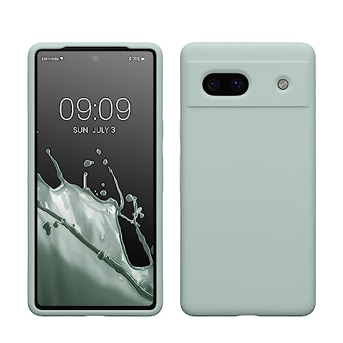 kwmobile Case Compatible with Google Pixel 7a Case - TPU Silicone Phone Cover with Soft Finish - Cool Mint