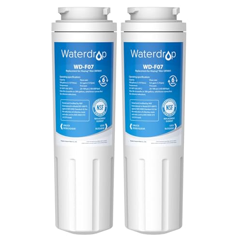 Waterdrop UKF8001 Refrigerator Water Filter 4, Replacement for Whirlpool® EDR4RXD1, EveryDrop® Filter 4, Maytag® UKF8001AXX-750, UKF8001AXX-200, 46-9006, Puriclean II, WD-F07, 2 Filters