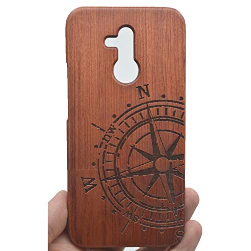 Holz sammlung Funda para Huawei Mate 20 Lite - Natural Hecha a Mano de Bambú/Madera Carcasa Case Cover de para Teléfono Móvil - Brújula de Palo de Rosa