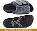 KuaiLu Womens Orthotic Sandals Comfortable Plantar Fasciitis Arch Support Faux Fur Sandal Slippers For Woman Adjustable Cushion Slides Slip On Indoor Outdoor Memory Foam House Shoes, Black Size 8