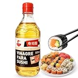 Vinagre de arroz para sushi Suzuka, ofrece un equilibrio de acidez, dulzura y salinidad, condimento esencial para realzar el sabor y la textura del arroz, Contiene 1 bote de 500 ml