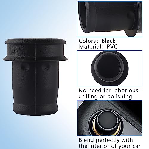 Image of 2PCS Car Cigarette Lighter Cover,Black Cigarette Lighter Socket Cap Waterproof & Dust Cover,Universal 0.78 inch Cigarette Lighter Plug Cover Car Interior Accessories Fits Car SUV