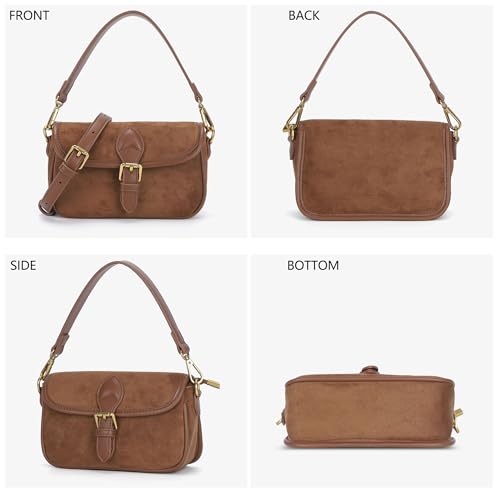 Angelkiss Small Crossbody Purses and Handbag for Women Suede Flap Phone Shoulder Bag with Long Adjustable Strap3