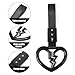 2 PCS Broken Heart Shaped Car Handle Straps Hang Ring Rear Bumper Warning Ring Decorative Subway Train Bus Handle Hand Strap Drift for Car (Black)