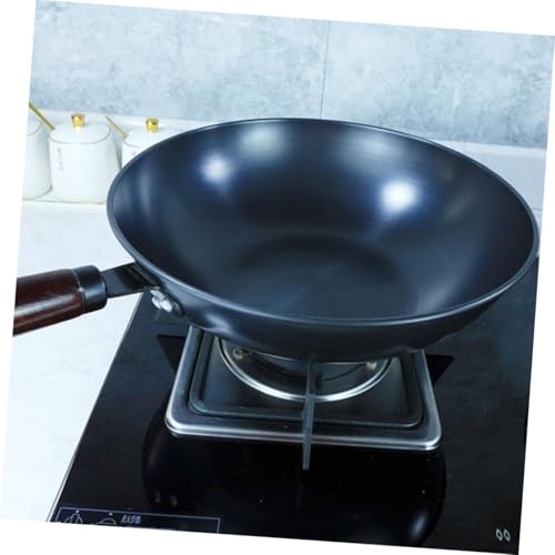 Wok de hierro robusto con mango antiadherente para cocinar miniatura 4