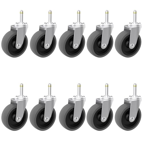 RILIDRI Replcament Casters for Brute Trash Bin Dolly Set of 10, 3-Inch Trash Can Dolly Replacement Wheels(375LBS-2)